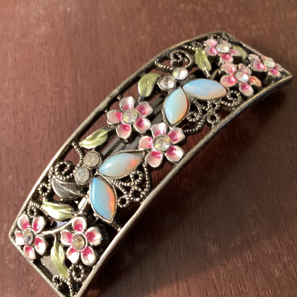 Vintage 1970s Spring Floral Barrette